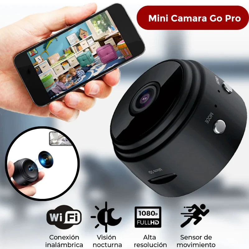 Mini Cámara de Seguridad WiFi 1080p | Visión Nocturna | Ángulo 150° | Soporte Magnético