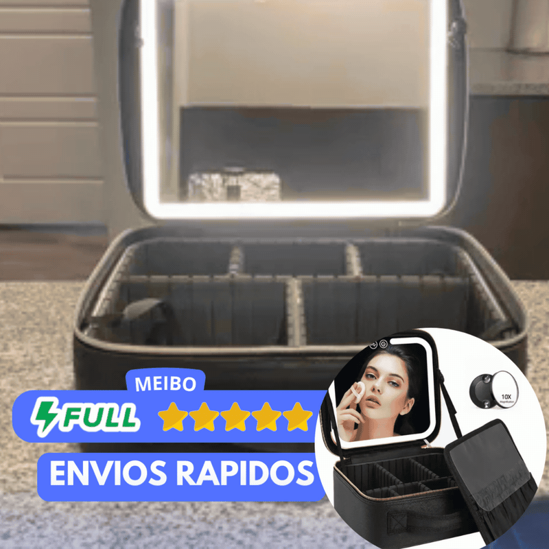 Cosmetiquero con Luz LED | Simula Luz Natural | Portátil para Viajes y Gym