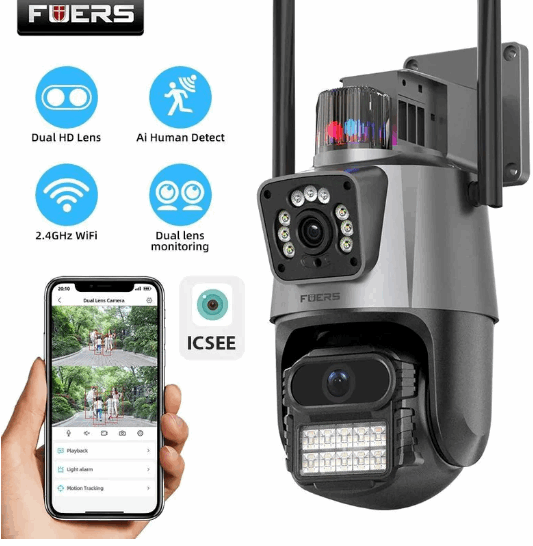 Hogar Cámara Doble Lente con Sirena WiFi – Seguridad HD para el Hogar de Tendeli- Ecuador en