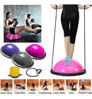 Pelota de Equilibrio Bosu Pilates 46cm | Plegable | Asas Desmontables | Banda Elástica | 4 Colores