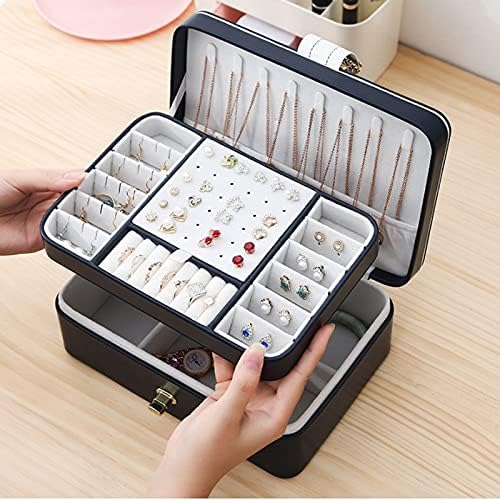 Caja organizadora de joyas con compartimentos elegante para collares aretes y anillos - Tendeli Ecuador