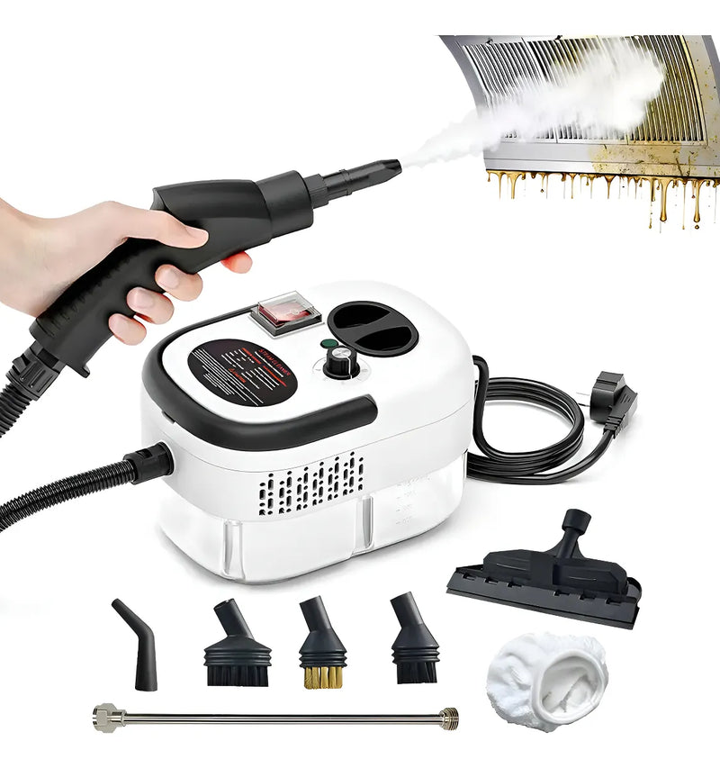 Limpiador a Vapor Portátil 2500W | Semi Profesional | +30 Min de Vapor | Múltiples Accesorios