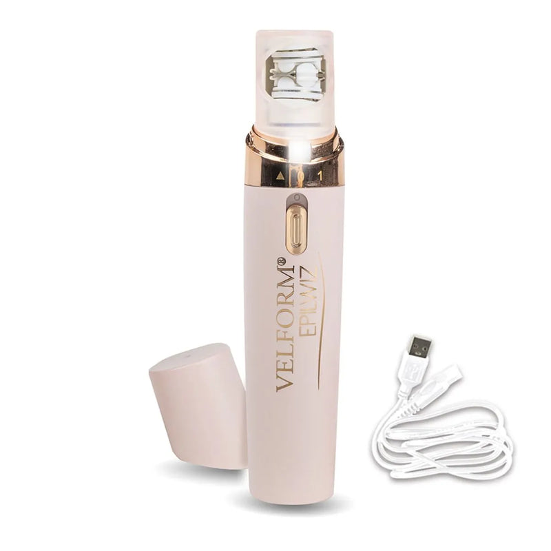 Epilwiz Depiladora Portátil Vello Facial | Cabezal Dorado | Luz LED | USB
