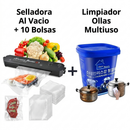 Combo Sellador de Bolsas + Limpiador Multiuso para Ollas | Ahorra Comida y Limpia Sin Esfuerzo