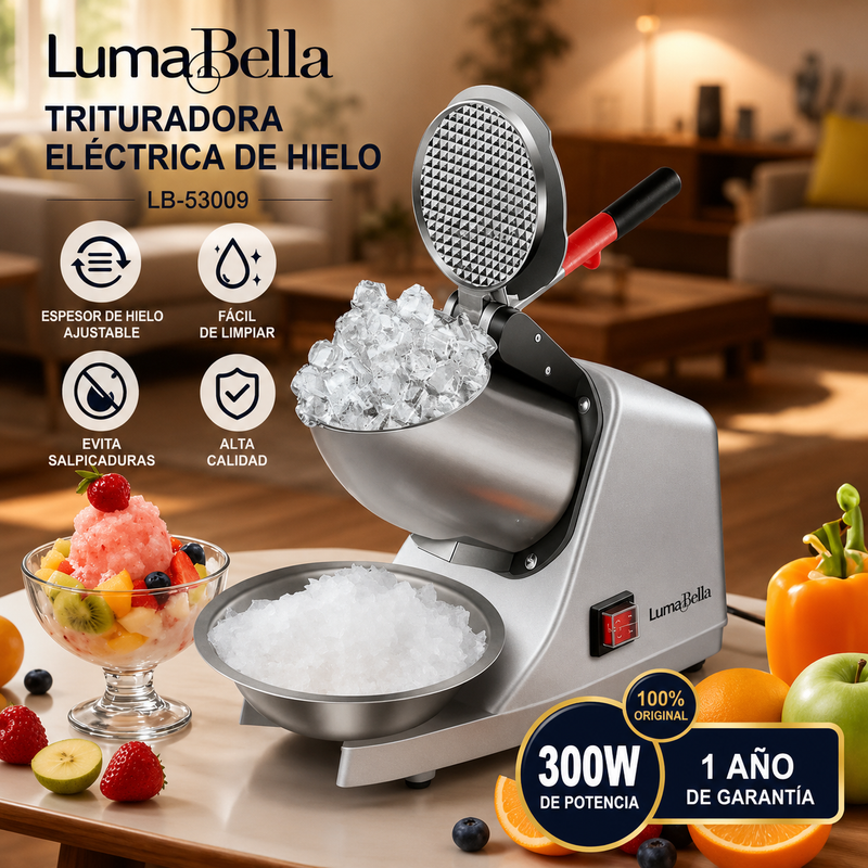 Triturador de Hielo Eléctrico Lumabella 300W LB-53009 - Hielo Perfecto en Segundos en Ecuador