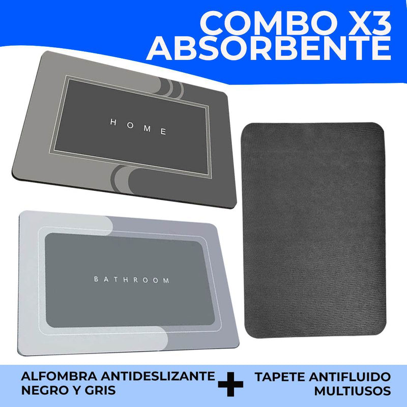Hogar Combo de Tapetes Absorbentes (3 Piezas) de Tendeli- Ecuador en