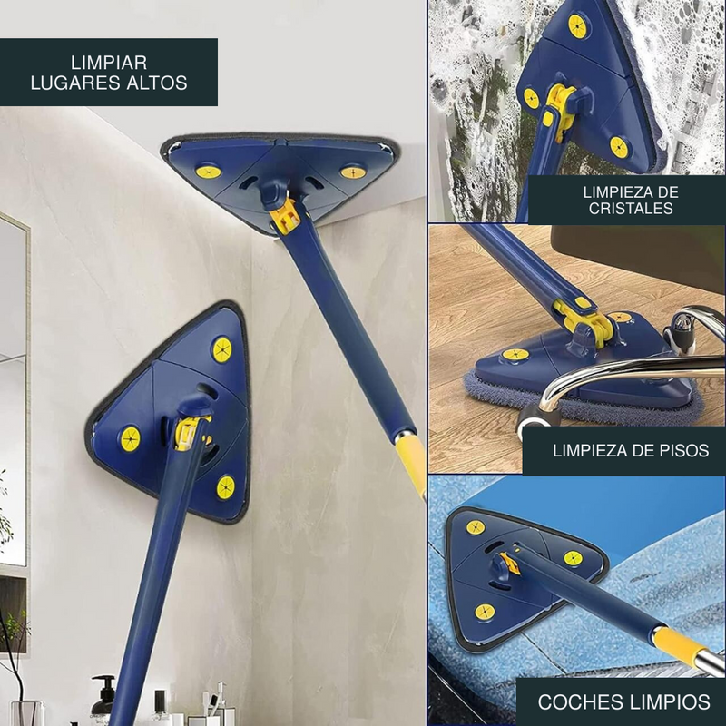 mopa fregona multifuncional esquinas difíciles  para limpiar lugares altos, cristales, pisos y coches