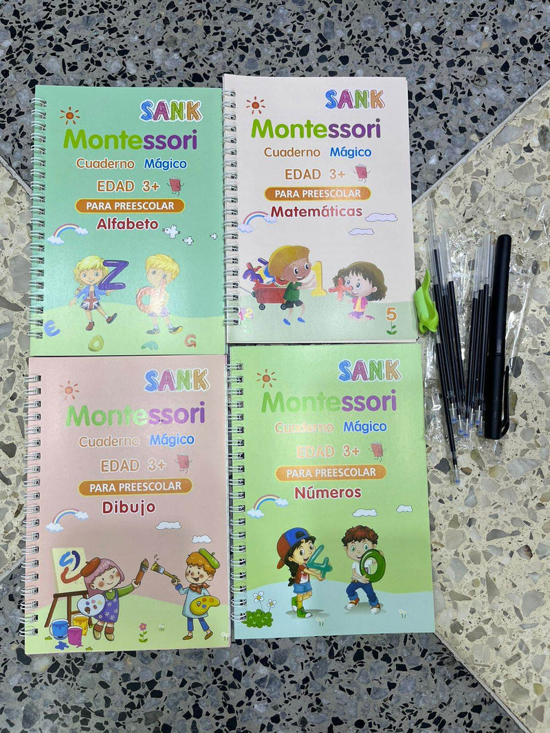 Hogar Set x4 Libros de Caligrafía Reutilizables de Tendeli- Ecuador en