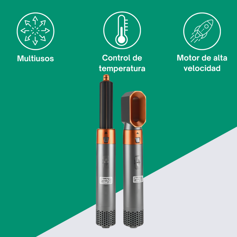 Cepillo secador y moldeador 5 en 1 Tendeli con control de temperatura y motor de alta velocidad