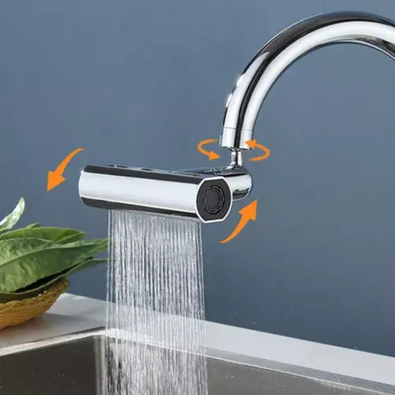 Grifo con cascada para fregadero  de Tendeli en acabado cromado con salida de agua en cascada