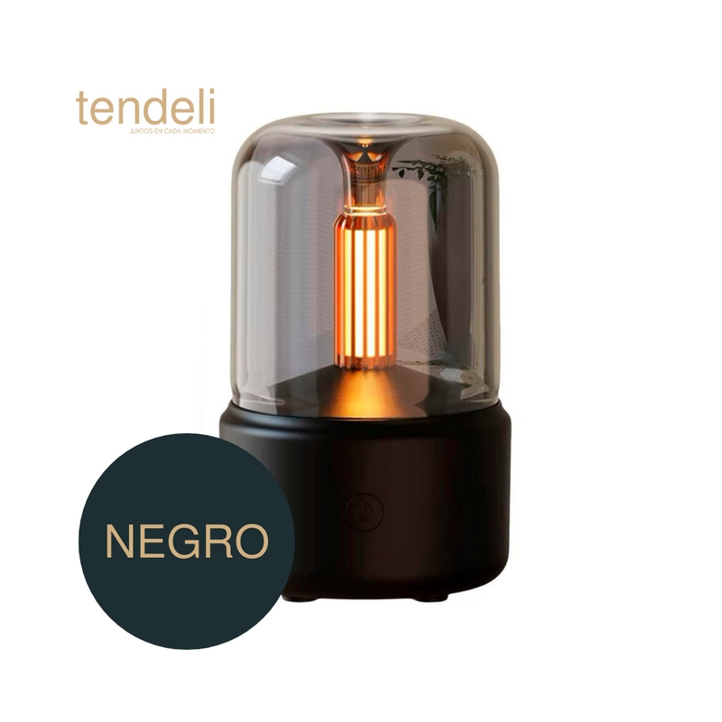 Humidificador silencioso con luz ambiental  modelo Tendeli color negro elegante y moderno